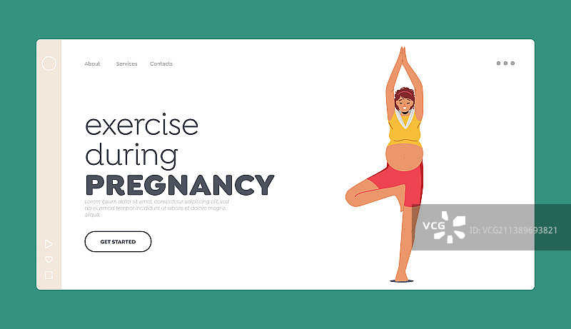 孕期锻炼着陆页模板图片素材