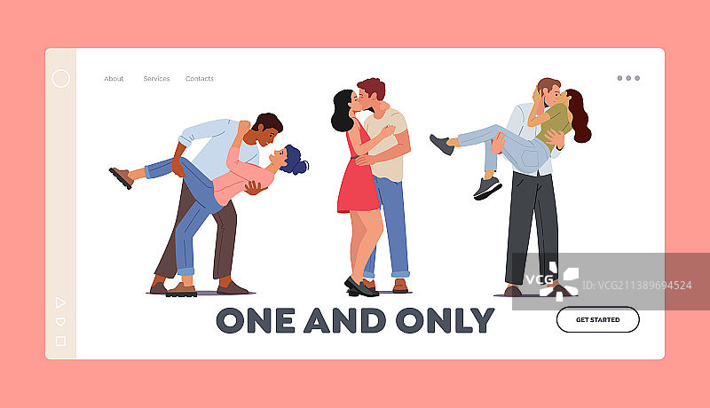 情侣接吻页面模板图片素材