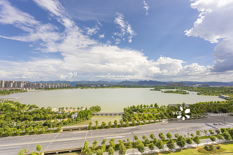 金华湖海塘公园风光图片素材