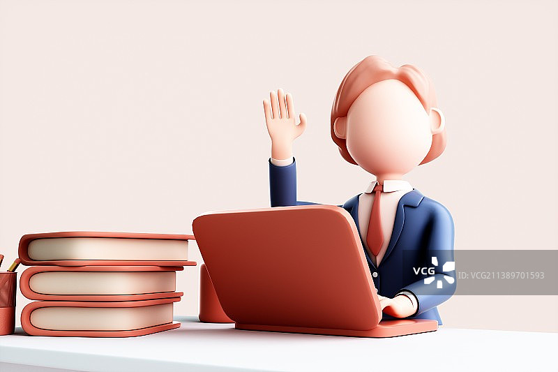 3D渲染的卡通男人和女人图片素材