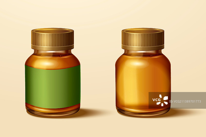 鸡精玻璃包装罐素材 留白标签图片素材