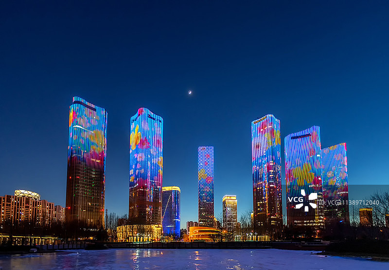 大望京灯光秀图片素材