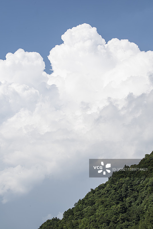 重庆万盛黑山谷蓝天白云下的自然风光图片素材