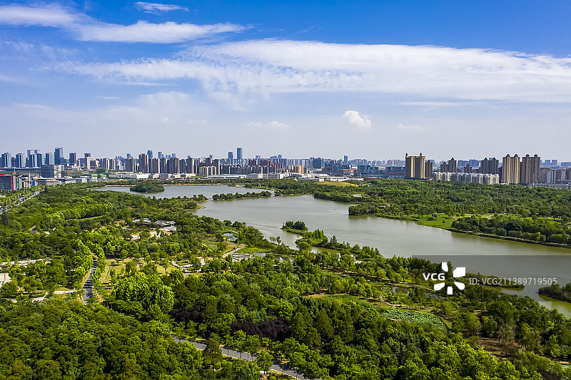 合肥南艳湖城市公园航拍图片素材