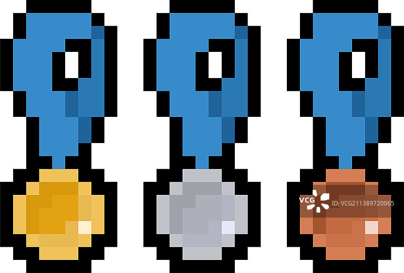 金银像素运动奖牌素材图片素材