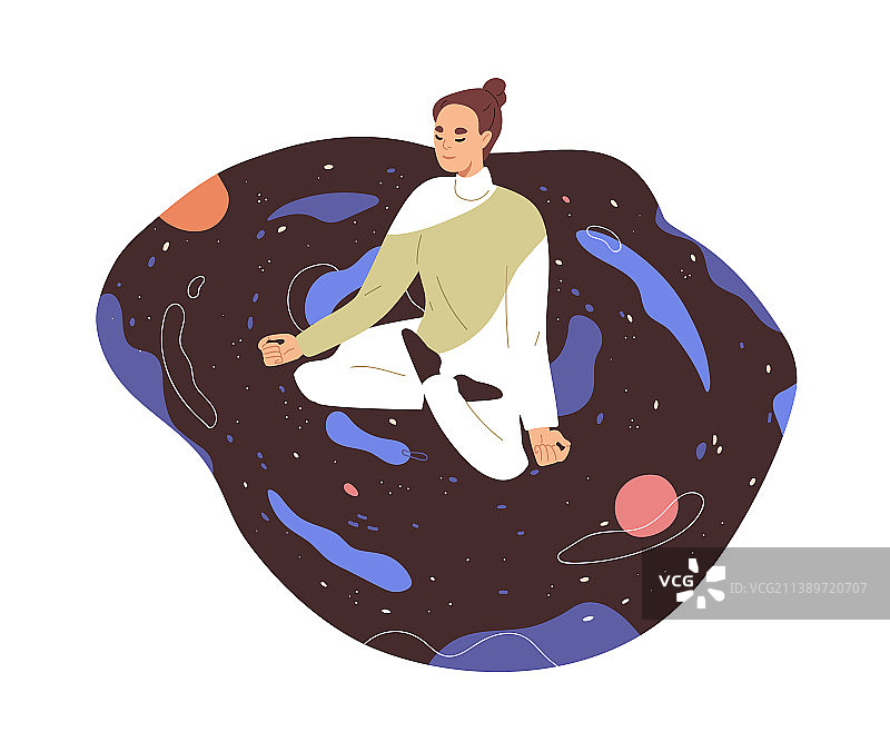 冥想中的宁静女人图片素材