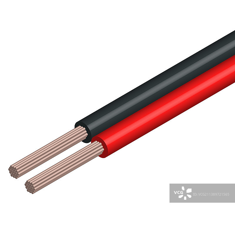 双铜芯电缆线段图片素材