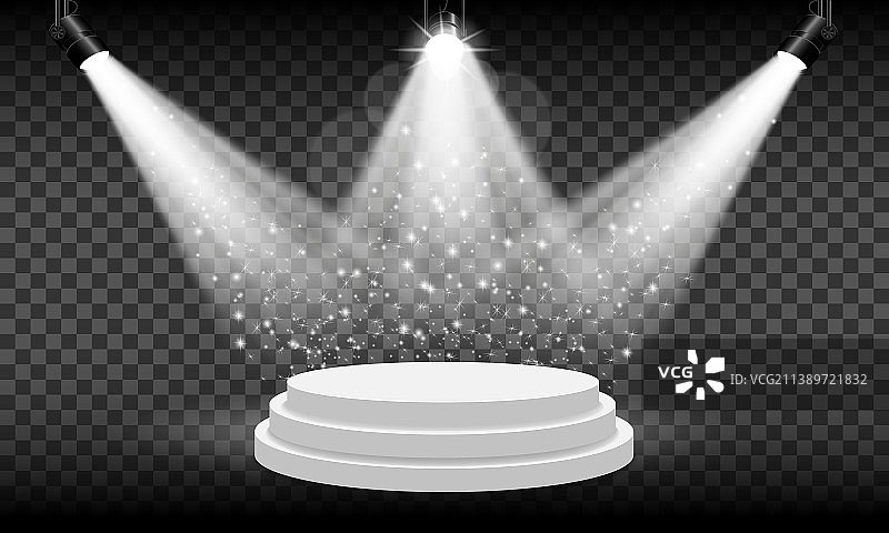 透明背景上的白色领奖台图片素材