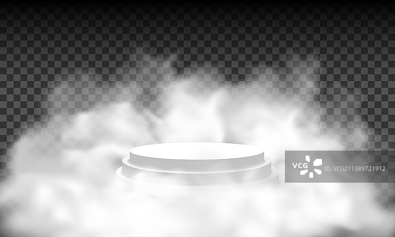 有蓬松云朵的白色讲台图片素材