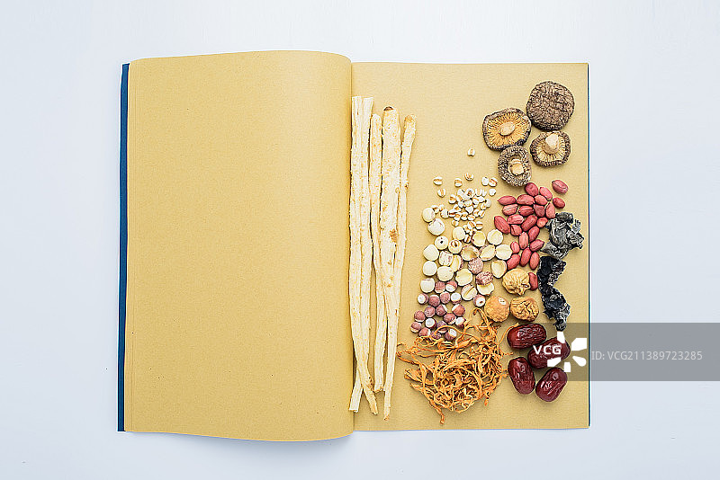 中国养生汤料食材，滋补药材图片素材