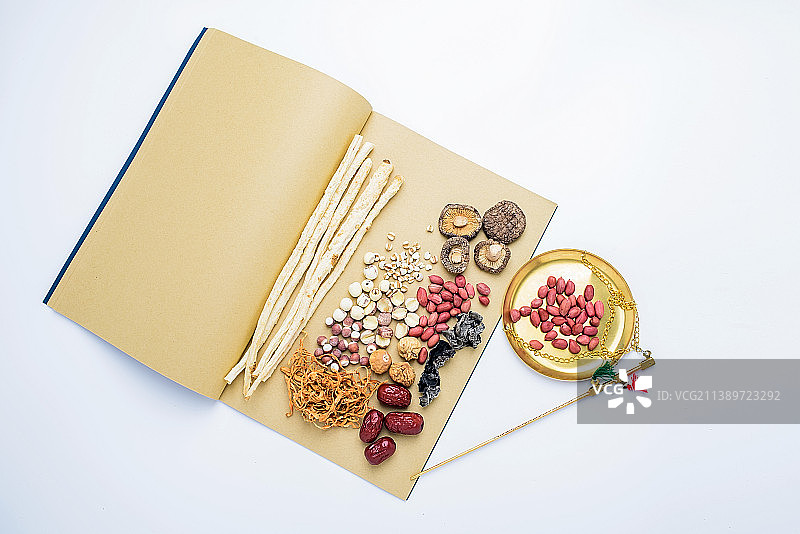 中国养生汤料食材，滋补药材图片素材