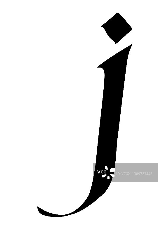 哥特风格字母J古老字母图片素材