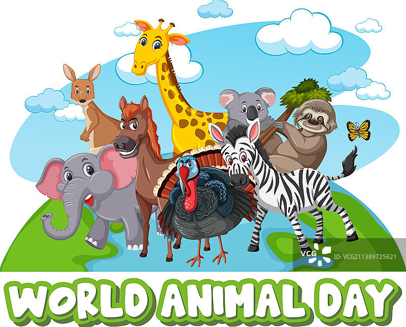 世界动物日banner，非洲野生动物图片素材