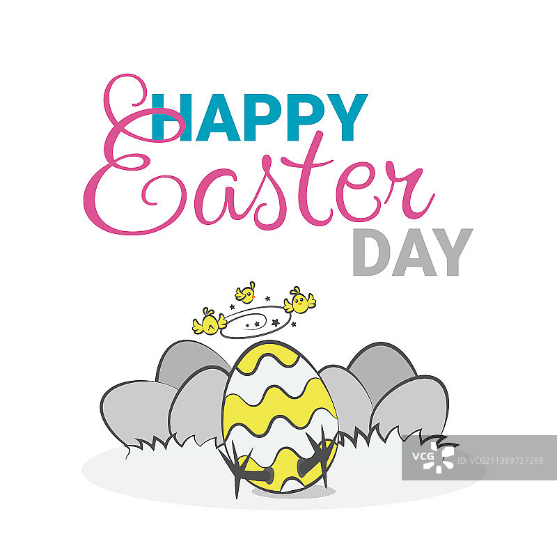 有趣破壳鸡蛋复活节贺卡图片素材