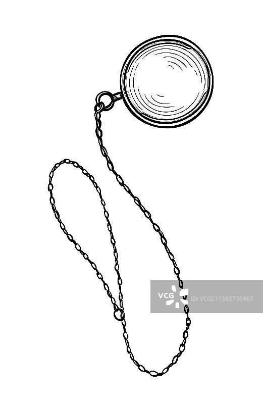 单片眼镜墨水素描图片素材