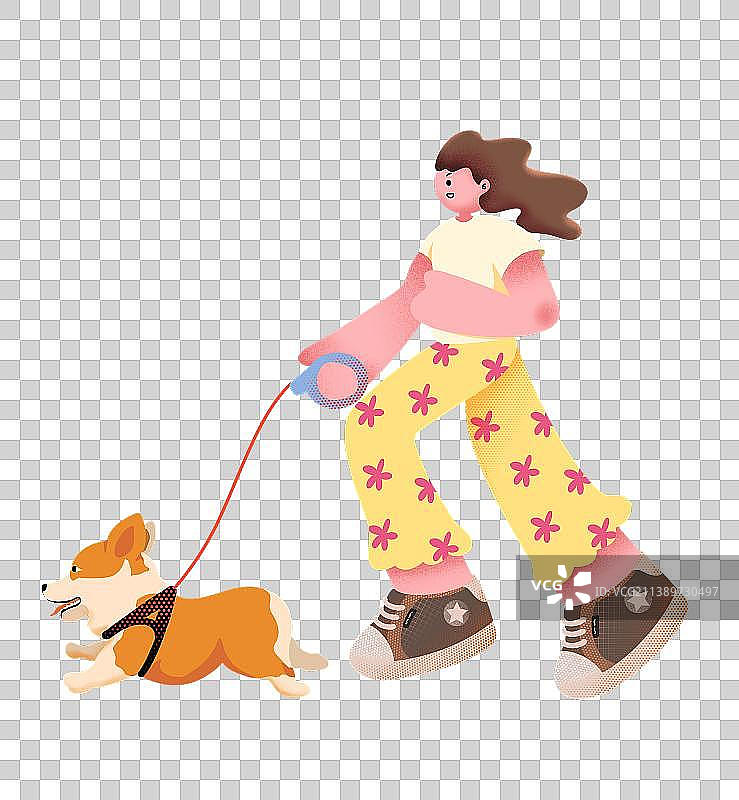 露营聚会活动休闲运动散步插画人物元素图片素材