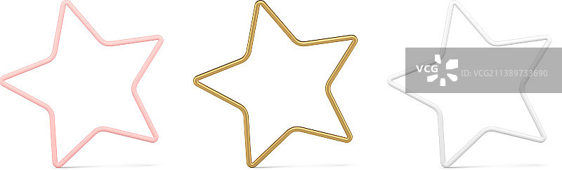 金属质感星星轮廓合集图片素材