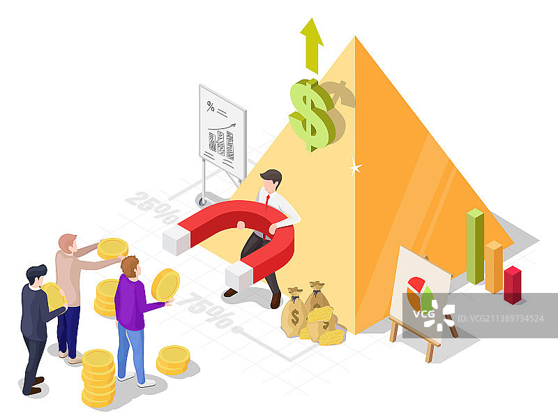 庞氏骗局金融金字塔欺诈投资图片素材