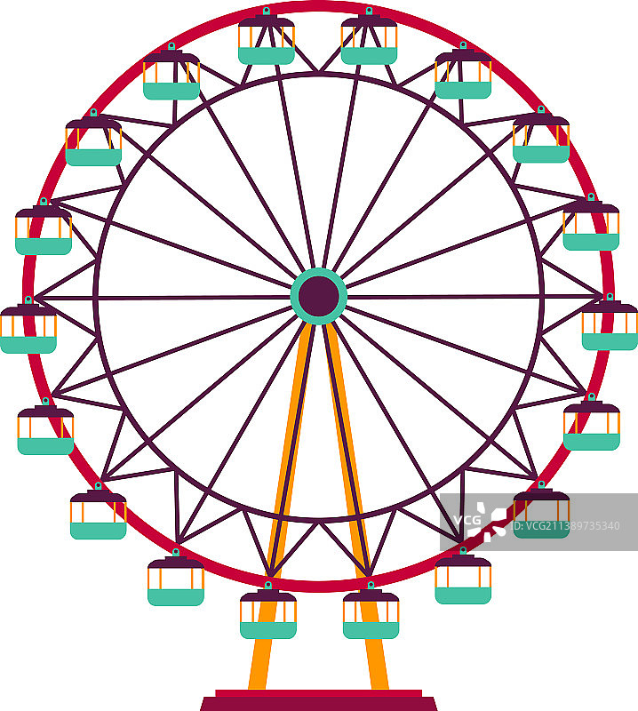 彩色的游乐园摩天轮图标图片素材