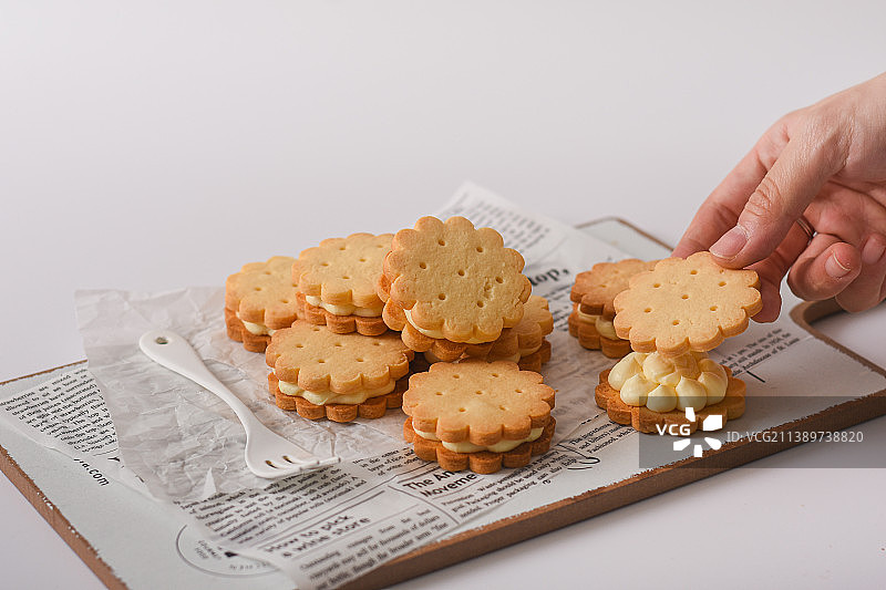 奶酪夹心饼干图片素材