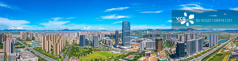 航拍珠海市金湾区航空新城图片素材