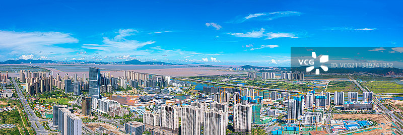航拍珠海市金湾区航空新城图片素材