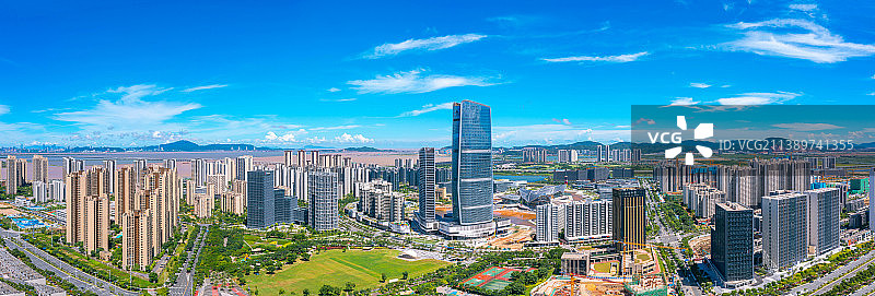 航拍珠海市金湾区航空新城图片素材