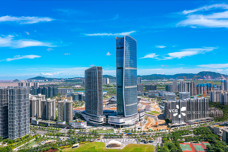 航拍珠海市金湾区航空新城图片素材