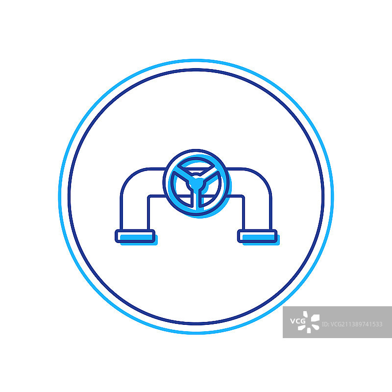 带阀门的油管轮廓图标图片素材