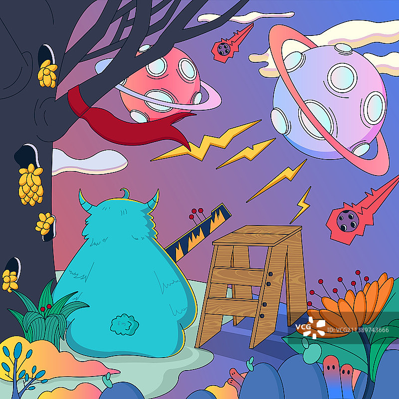 独自在月下弹琴图片素材