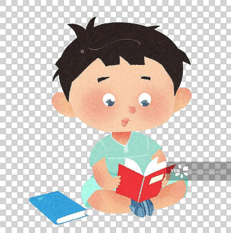 读书的小男孩图片素材