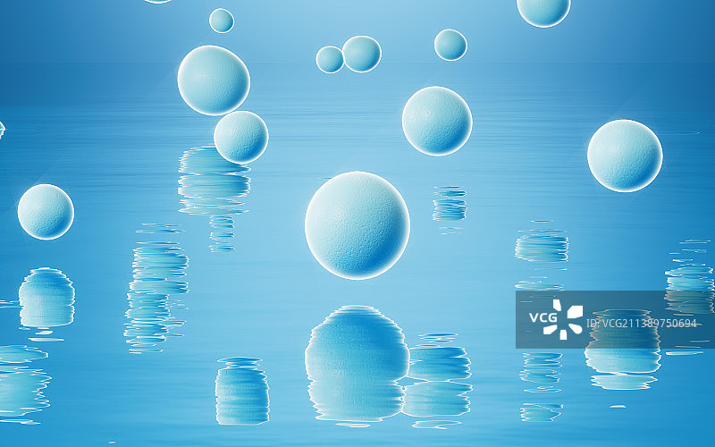 游离的细胞结构3D渲染图片素材