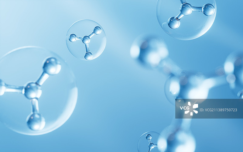 游离的分子结构3D渲染图片素材