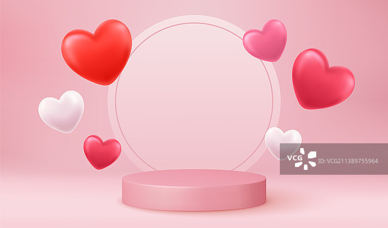 带爱心的舞台地台图片素材