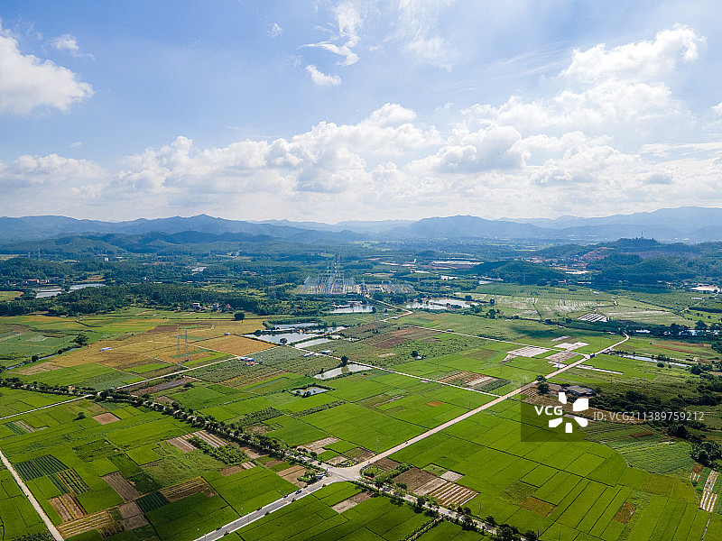 广东省惠州市墨园村乡村振兴自然风光航拍图片素材