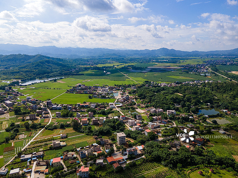 广东省惠州市墨园村乡村振兴自然风光航拍图片素材