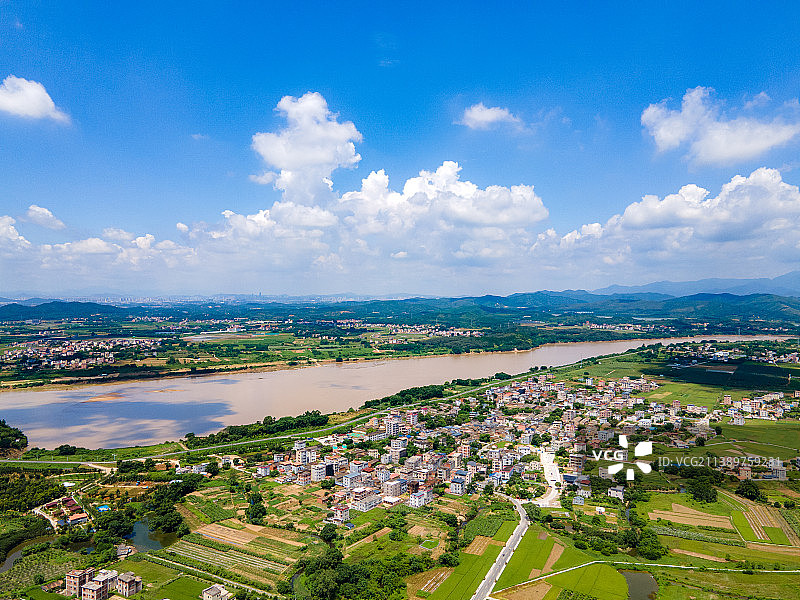 广东省惠州市墨园村乡村振兴自然风光航拍图片素材