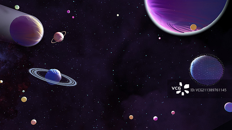 赛博朋克风的星系和宇航员图片素材