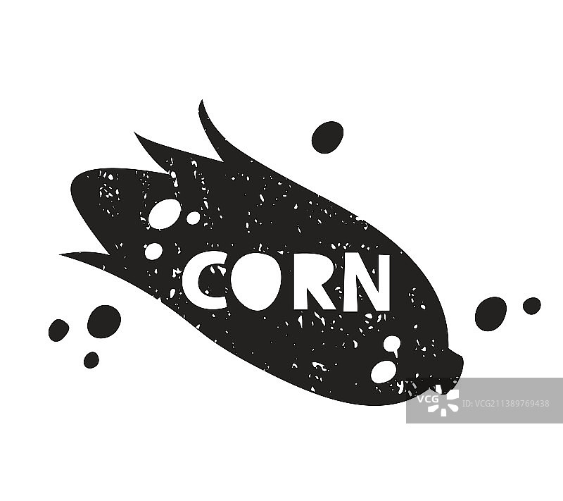 玉米纹理黑色剪影贴纸图片素材