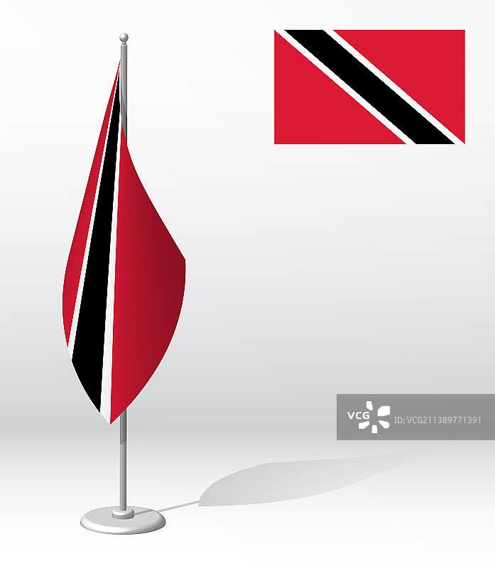 旗杆上的特立尼达和多巴哥国旗图片素材