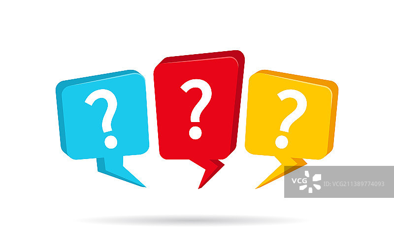 盒子气泡中的问号图标图片素材