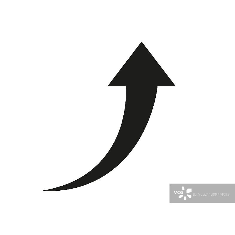 向上弯曲箭头图标图片素材