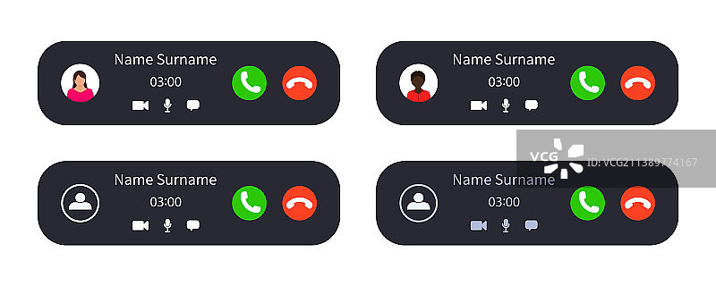 来电界面或拒绝来电模型图片素材