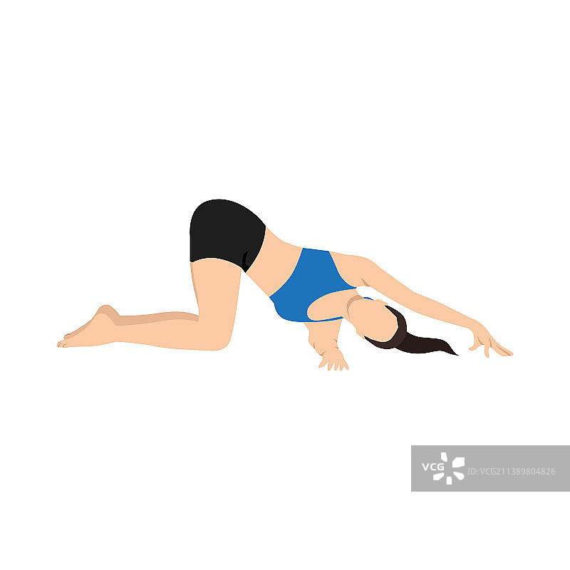 女人做穿针式瑜伽图片素材