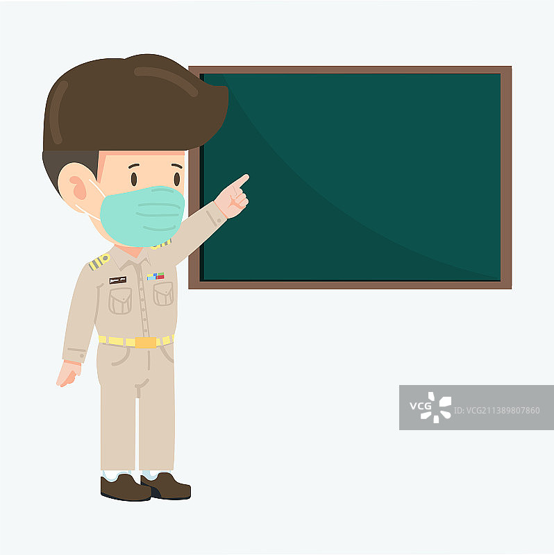 泰国男教师与绿板图片素材