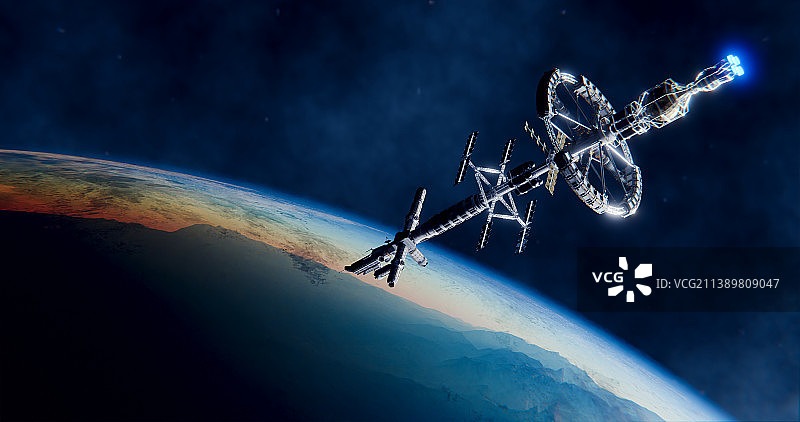 3D太空空间站高清插图图片素材