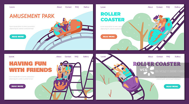 带过山车的游乐园网页合集图片素材