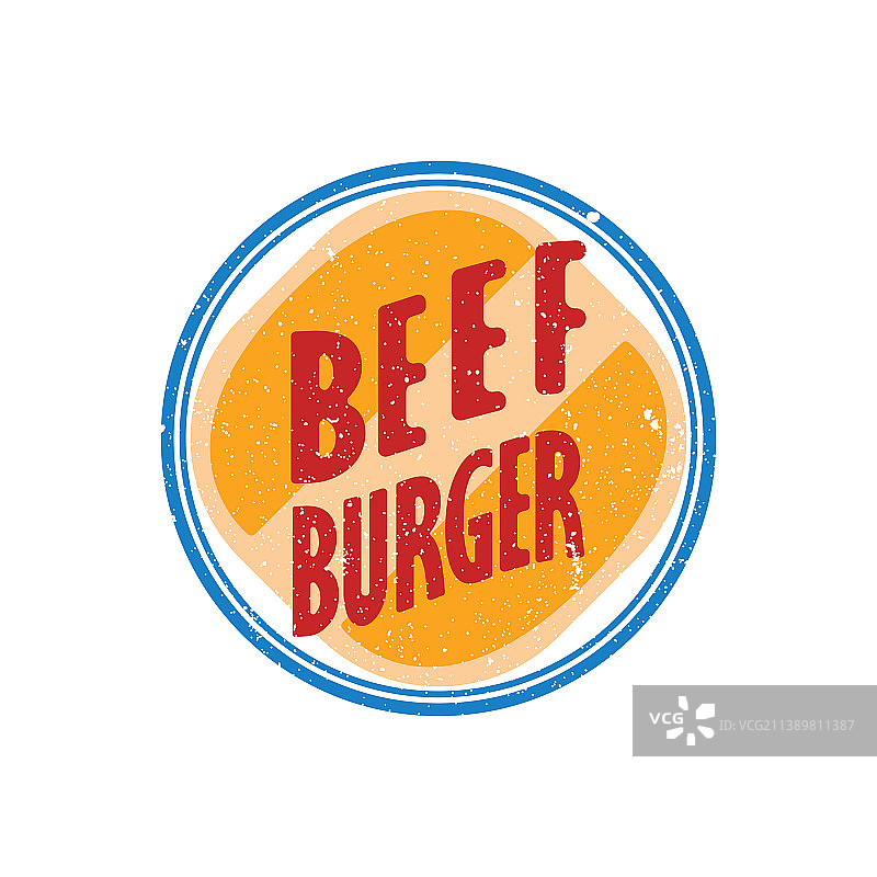 复古火腿牛肉汉堡Logo设计图片素材