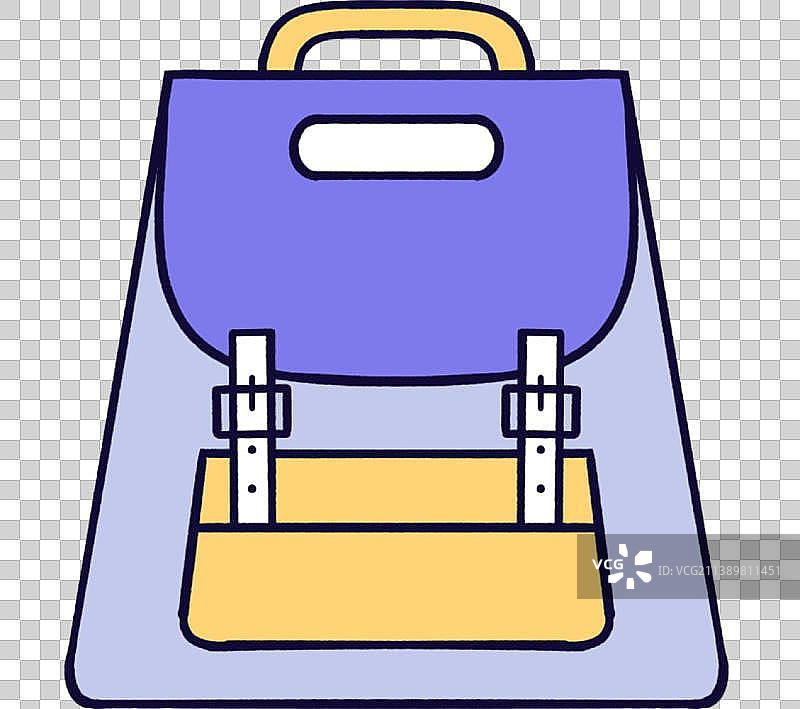 卡通可爱风格手提包书包图片素材