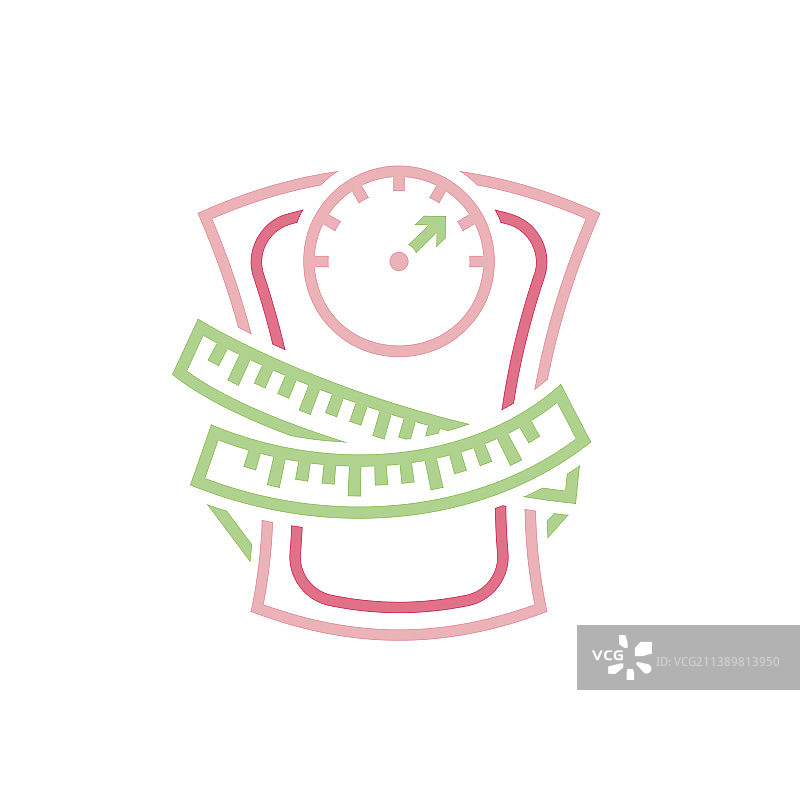 减肥图标，卷尺缠绕图片素材